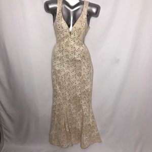 Bailey Blue Cream Sequin Maxi Dress MEDIUM
